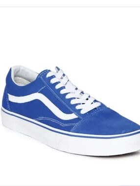 Vans Suede Canvas Sneakers Old Skool Tri-Tone Dazzling Blue Women's Sz 8